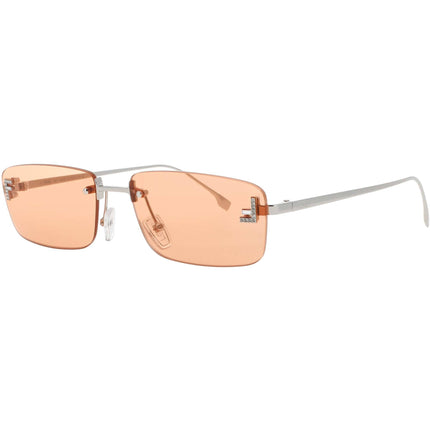 Fendi Unisex Sunglasses - Shiny Palladium Metal Rectangular Shape Frame | FE4172US 16J ,