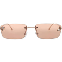 Fendi Unisex Sunglasses - Shiny Rose Gold Metal Rectangular Shape Frame | FE4172US 28U ,