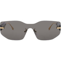 Fendi Unisex Sunglasses - Shiny Endura Gold/Black Metal Rimless Frame | FE40066U 30A ,