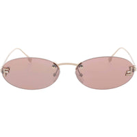 Fendi Women's Sunglasses - Shiny Rose Gold Metal Oval Rimless Frame | FE4075US 28Z ,