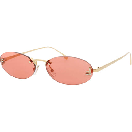 Fendi Women's Sunglasses - Shiny Endura Gold Metal Oval Rimless Frame | FE4075US 30S ,
