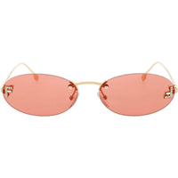 Fendi Women's Sunglasses - Shiny Endura Gold Metal Oval Rimless Frame | FE4075US 30S ,
