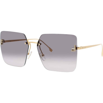 Fendi Women's Sunglasses - Shiny Endura Gold Oversized Rimless Frame | FE4082US 30B ,