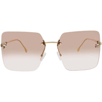 Fendi Women's Sunglasses - Shiny Endura Gold Oversized Rimless Frame | FE4082US 30T ,