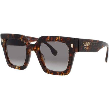 Fendi Women's Sunglasses - Coloured Havana Square Shape Full Rim Frame | FE40101I 55B ,