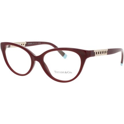 Tiffany & Co Women's Eyeglasses - Solid Burgundy/Gold Full Rim Frame | TF2226 8353 ,
