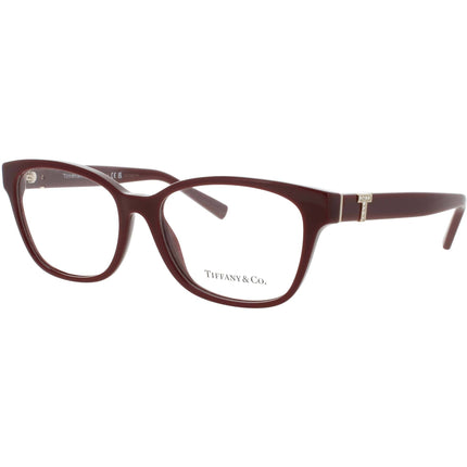 Tiffany & Co Women's Eyeglasses - Burgundy/Gold Rectangular Shape Frame | TF2270B 8389 ,