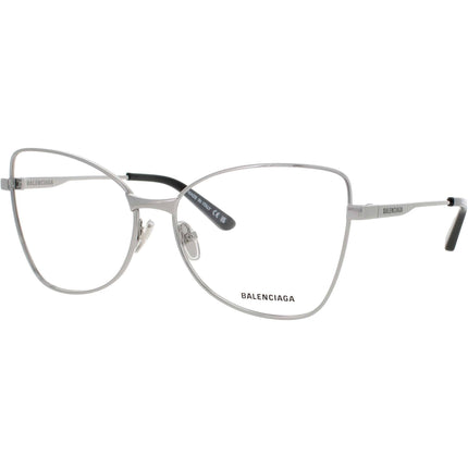 Balenciaga Women's Eyeglasses - Ruthenium Metal Butterfly Full Rim Frame | BB0282O 003 ,