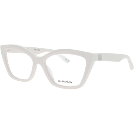 Balenciaga Women's Eyeglasses - White Acetate Cat Eye Full Rim Frame | BB0342O 011 ,