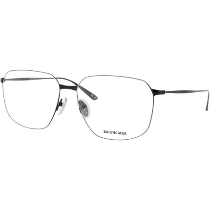 Balenciaga Women's Eyeglasses - Black Metal Square Shape Full Rim Frame | BB0414O 001 ,