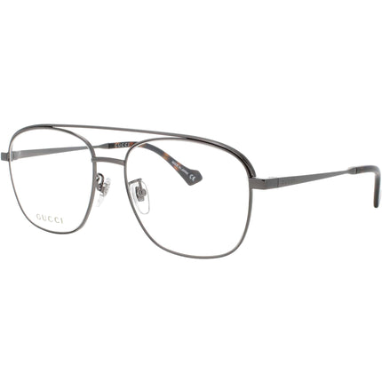 Gucci Men's Eyeglasses - Ruthenium Metal Pilot Shape Full Rim Frame | GG1103O 002 ,