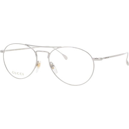 Gucci Men's Eyeglasses - Silver Metal Pilot Shape Pilot Full Rim Frame | GG1187O 002 ,