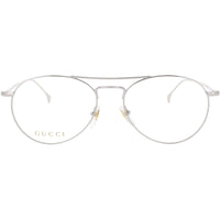 Gucci Men's Eyeglasses - Silver Metal Pilot Shape Pilot Full Rim Frame | GG1187O 002 ,