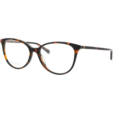 Gucci Women's Eyeglasses - Havana Acetate Cat Eye Shape Full Rim Frame | GG1359O 002 ,