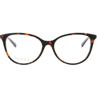 Gucci Women's Eyeglasses - Havana Acetate Cat Eye Shape Full Rim Frame | GG1359O 002 ,