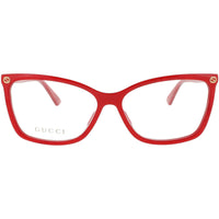 Gucci Women's Eyeglasses - Red Acetate Cat Eye Shape Full Rim Frame | GG0025O 004 ,