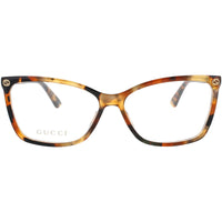 Gucci Women's Eyeglasses - Havana Acetate Cat Eye Shape Full Rim Frame | GG0025O 014 ,