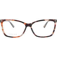 Gucci Women's Eyeglasses - Havana Acetate Cat Eye Shape Full Rim Frame | GG0025O 015 ,