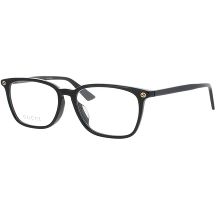 Gucci Women's Eyeglasses - Black Acetate Rectangular Full Rim Frame | GG0156OA 001 ,