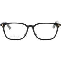 Gucci Women's Eyeglasses - Black Acetate Rectangular Full Rim Frame | GG0156OA 001 ,