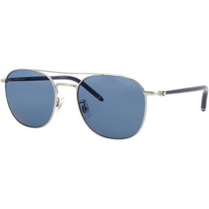 Mont Blanc Men's Sunglasses - Silver/Blue Metal Pilot Full Rim Frame | MB0271S 008 ,