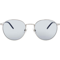 Mont Blanc Men's Sunglasses - Silver/Blue Metal Round Full Rim Frame | MB0343SA 004 ,