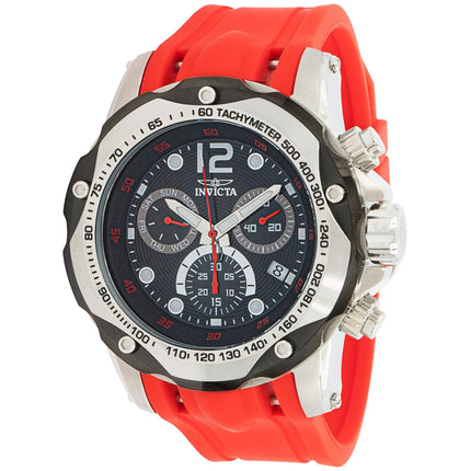 Invicta Men's Watch - Speedway Chronograph Black Dial Red Silicone Strap | 33934 ,