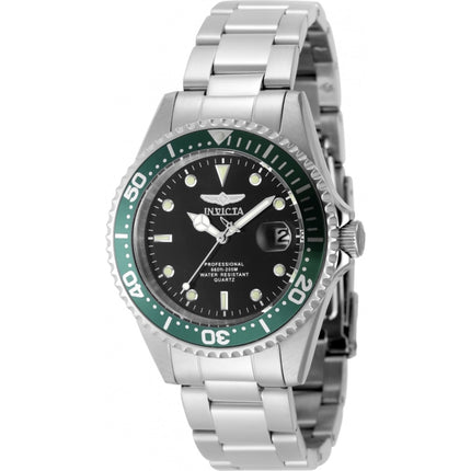Invicta Men's Watch - Pro Diver Quartz Black Dial Green Rotating Bezel | 48725 ,