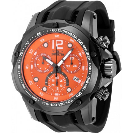 Invicta Men's Watch - Speedway Chronograph Orange Dial Black Silicone Strap | 48909 ,