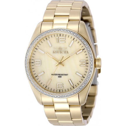 Invicta Women's Watch - Specialty Quartz Gold Tone MOP Dial Crystal Bezel | 50132 ,