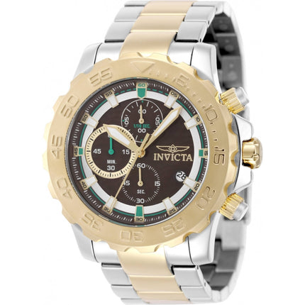 Invicta Men's Watch - Pro Diver Quartz Brown Dial Two Tone Steel Bracelet | 50250 ,