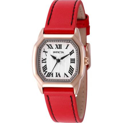 Invicta Women's Watch - Wildflower Quartz Silver Dial Red Leather Strap | 50590 ,
