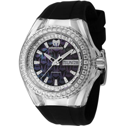Technomarine Women's Watch - Cruise Quartz Black MOP Dial Silicone Strap | TM-121174 ,