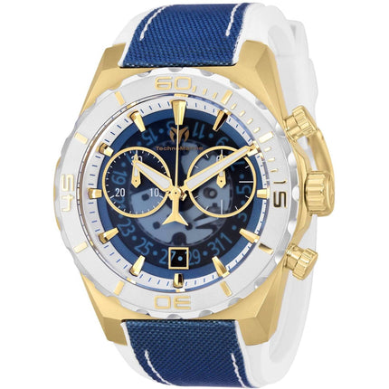 Technomarine Men's Watch - Reef Quartz Chronograph Blue and White Strap | TM-519007 ,