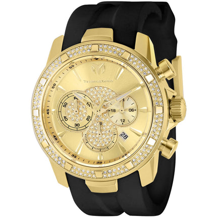 Technomarine Men's Watch - UF6 Quartz Chronograph Gold Dial Black Strap | TM-621012 ,