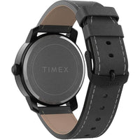 Timex Men's Watch - City Quartz Black Dial Grey Leather Strap Day-Date | TW2U15200JT ,