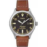 Timex Men's Watch - Waterbury Quartz Black Dial Brown Leather Strap | TW2P84000VQ ,