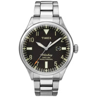 Timex Men's Watch - Waterbury Quartz Black Dial Silver Steel Bracelet | TW2R25100VQ ,