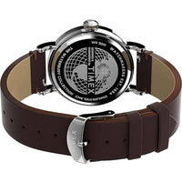 Timex Men's Watch - Waterbury Quartz Silver Dial Brown Leather Strap | TW2W20300VQ ,