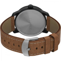 Timex Men's Watch - Quartz Black Dial Brown Leather Strap Date-Day | TW2W44600JT ,