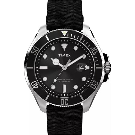Timex Men's Watch - Harborside Coast Black Recycled Plastic Strap | TW2W62600VQ ,