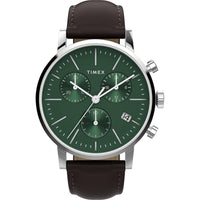 Timex Men's Watch - Midtown Chronograph Green Dial Brown Leather Strap | TWH6Z6010VQ ,