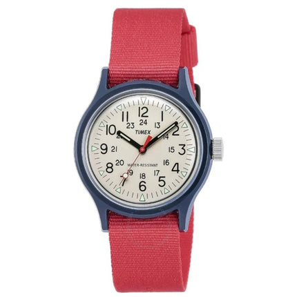 Timex Unisex Watch - Camper Quartz Blue Resin Case Cream Dial Strap | TW2R78100JP ,