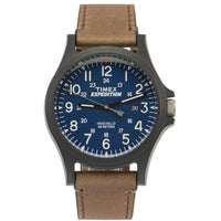 Timex Men's Watch - Acadia Quartz Blue Dial Brown Leather Strap Date | TWF3C81909J ,