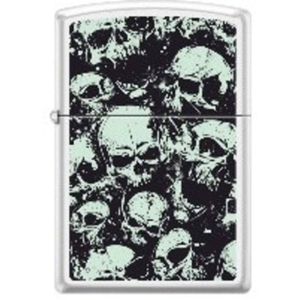 Zippo Windproof Pocket Lighter - Skulls 49193 Glow-In-The-Dark Metal | XC318 ,