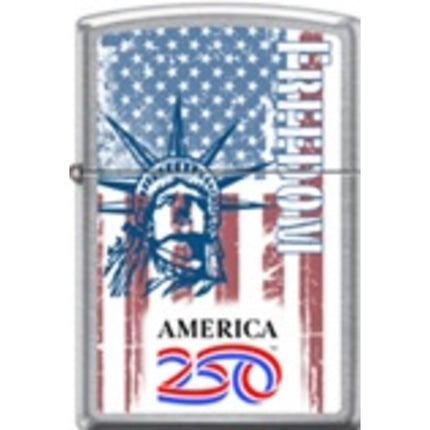 Zippo Windproof Pocket Lighter - America Lady Liberty Freedom Street Chrome | XC235 ,