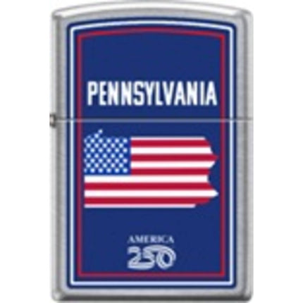Zippo Windproof Pocket Lighter - America Pennsylvania Street Chrome Metal | XC546 ,