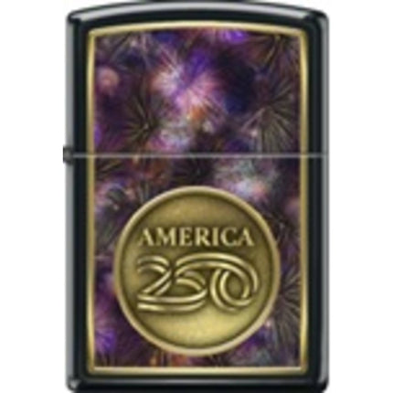Zippo Windproof Pocket Lighter - America Gold Coin Black Matte Metal | XC237 ,