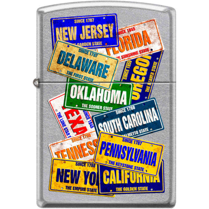 Zippo Windproof Pocket Lighter - License Plate Street Chrome Metal | XC345 ,