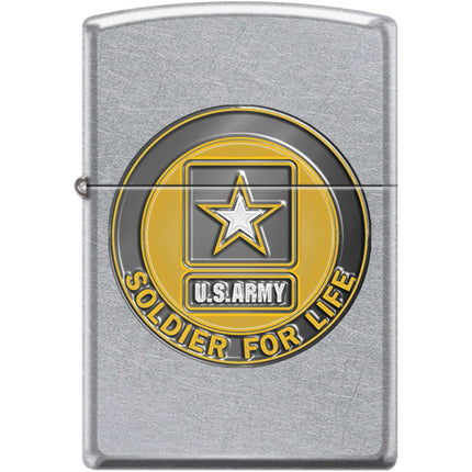 Zippo Windproof Pocket Lighter - US Army Street Chrome Metal | XC359 ,